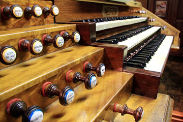 a vintage church organ
