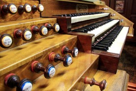 a vintage church organ